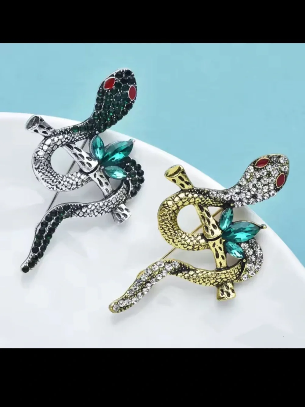 Serpenti Gold Snake Crystal Brooch